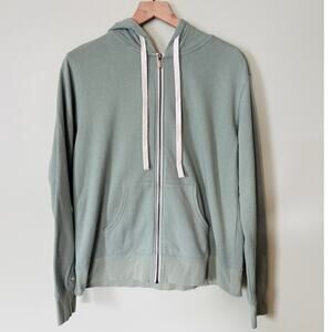 Peace Love World Green Zip Up Hoodie Sweatshirt Small